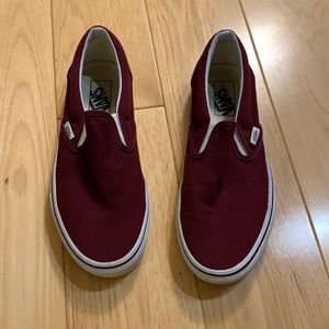Maroon slip on Vans
